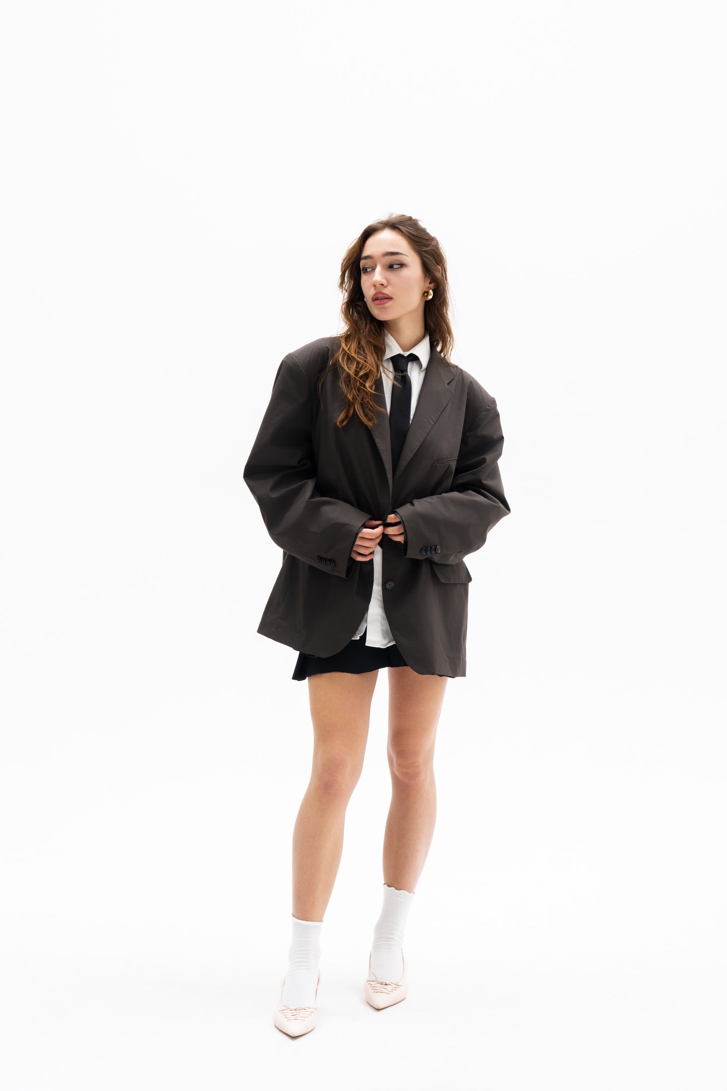 brown oversized blazer