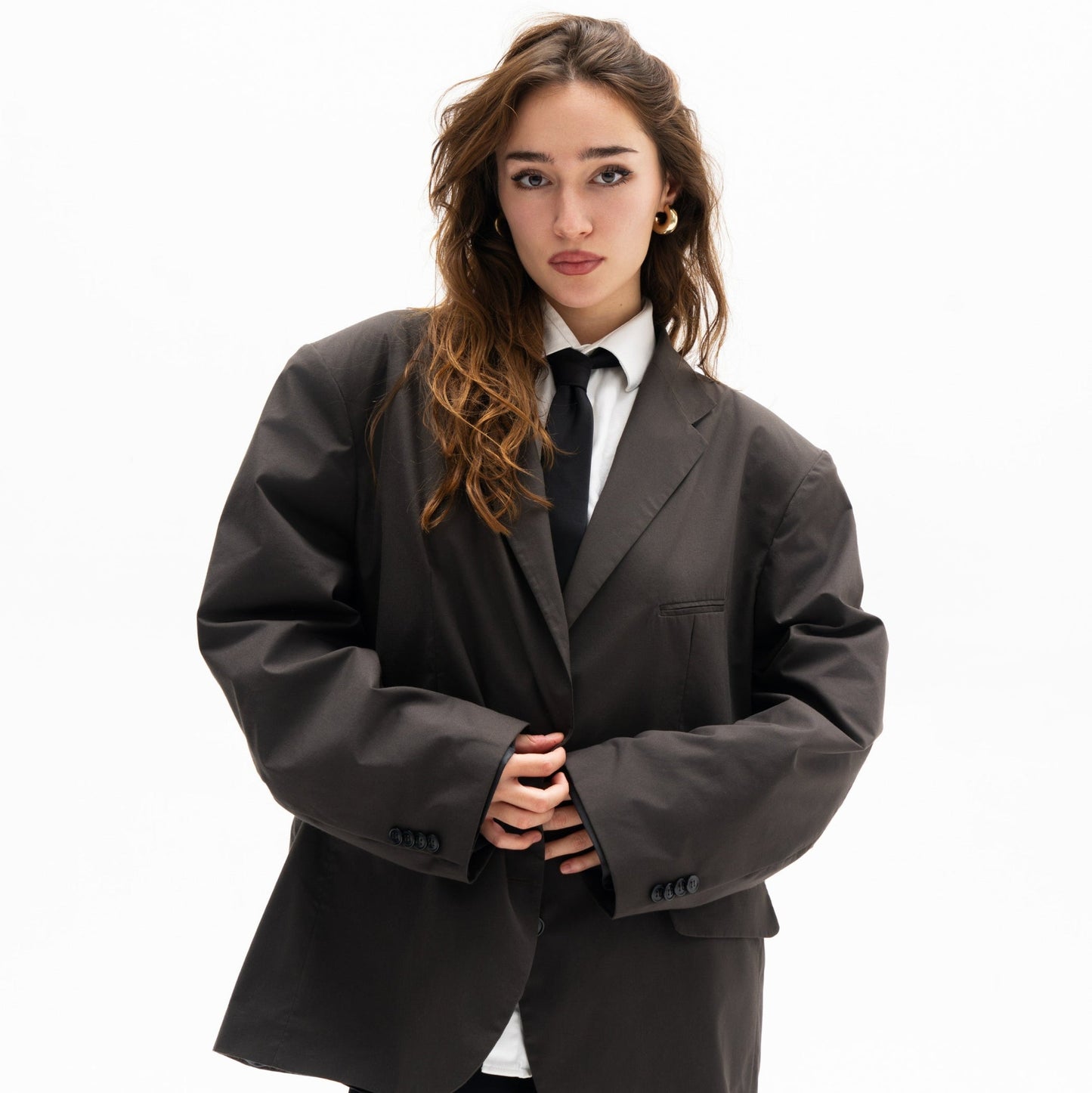 brown oversized blazer